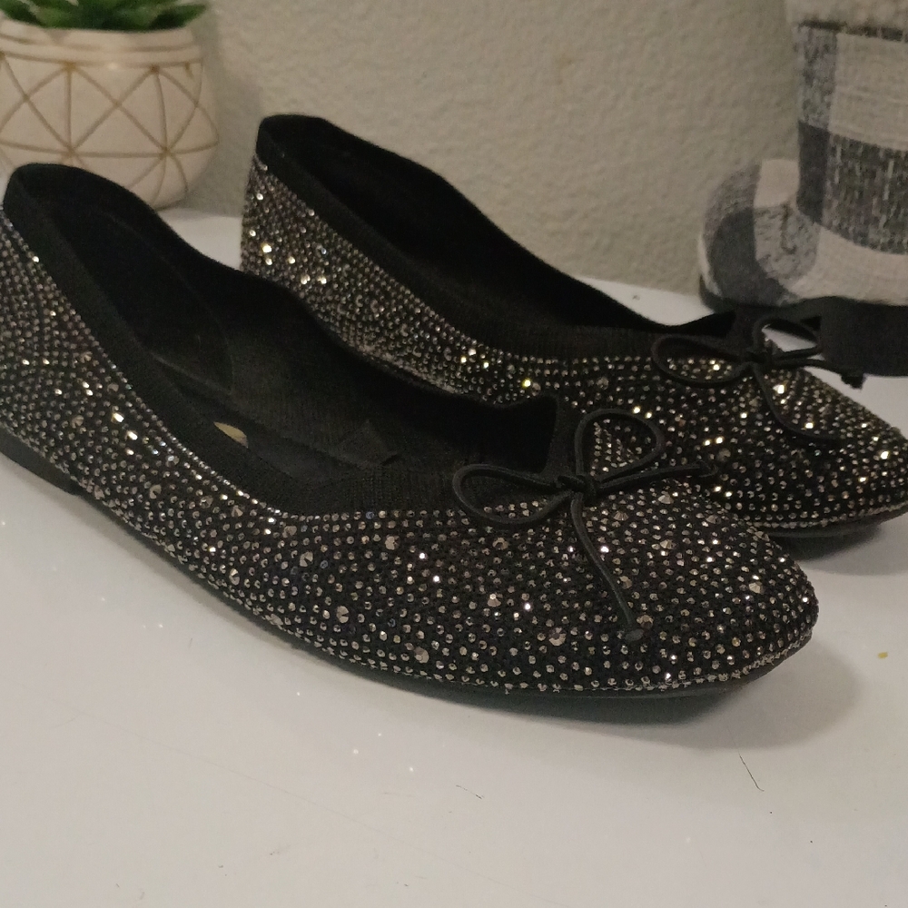 Sparkling Black Rhinestone Loafers
